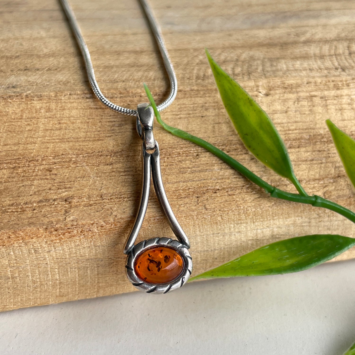 Amber Oval Pendant