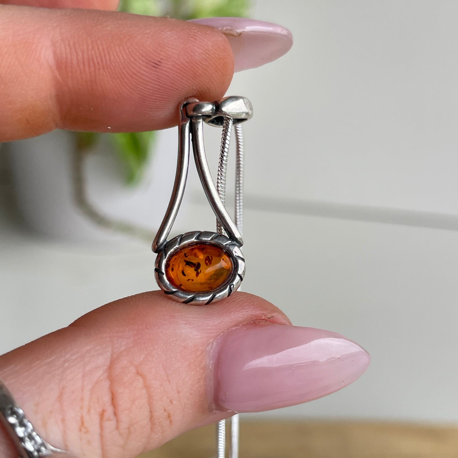 Amber Oval Pendant