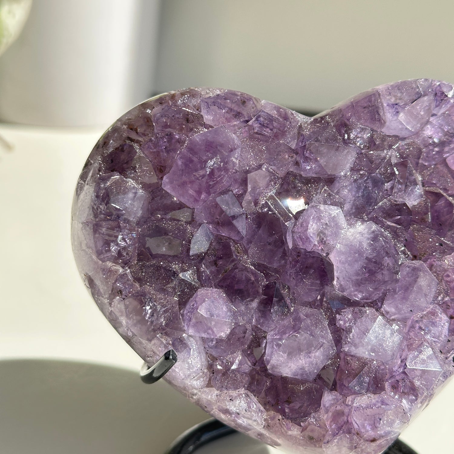 Amethyst Cluster Heart In Stand 11.9cm