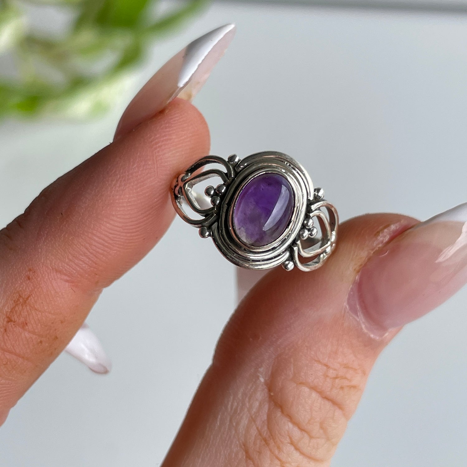 Amethyst Oval Ring Sz7