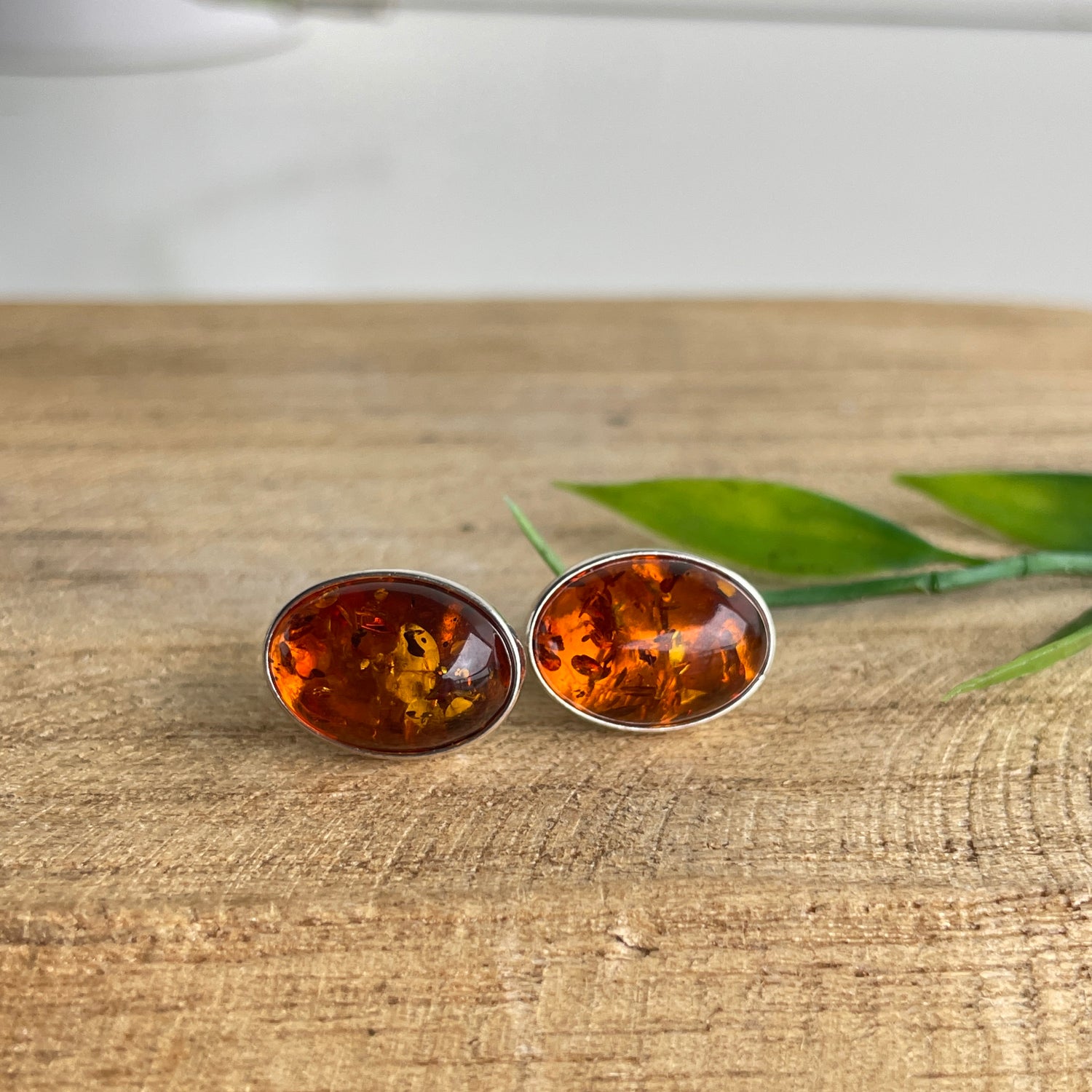 Amber Oval Earrings