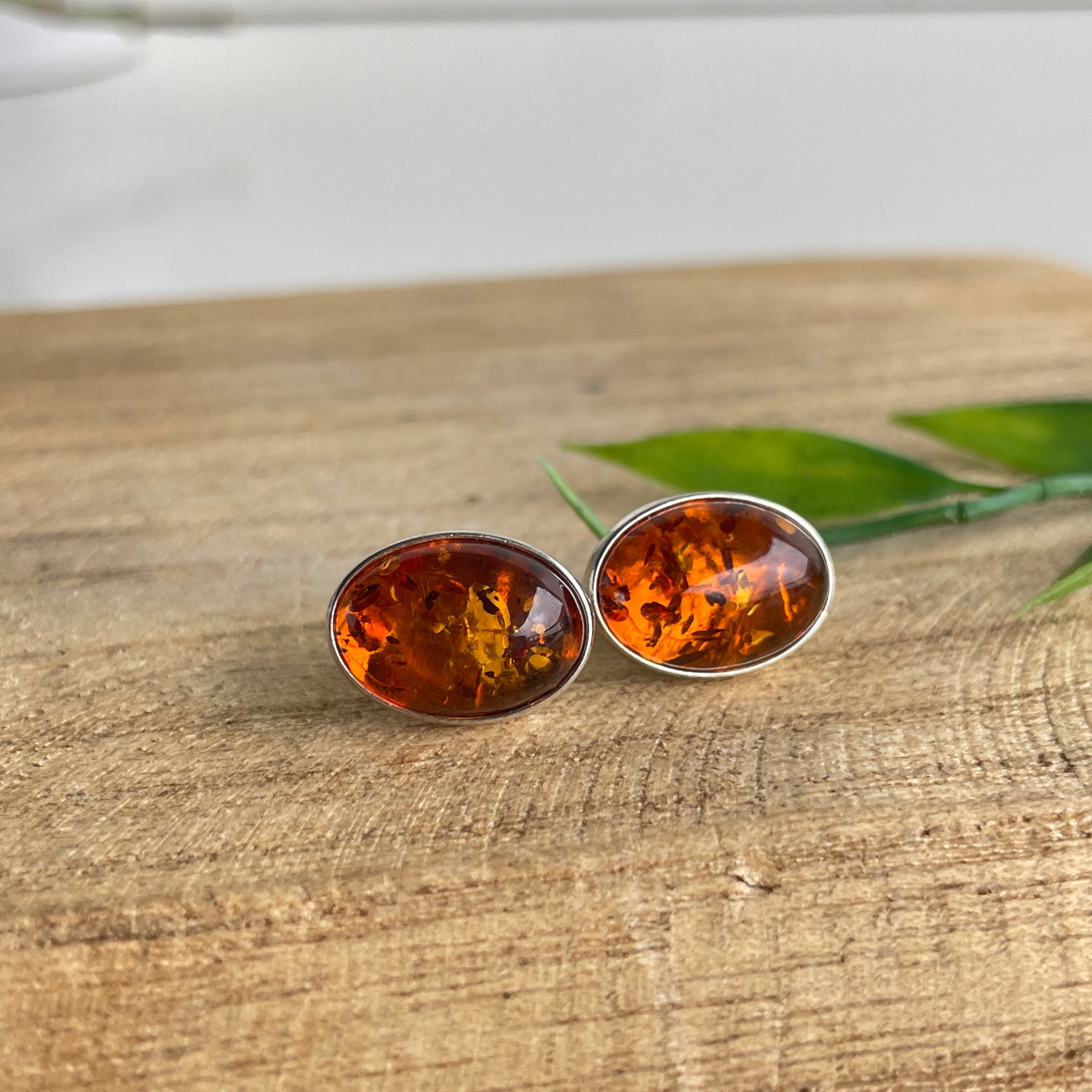 Amber Oval Earrings