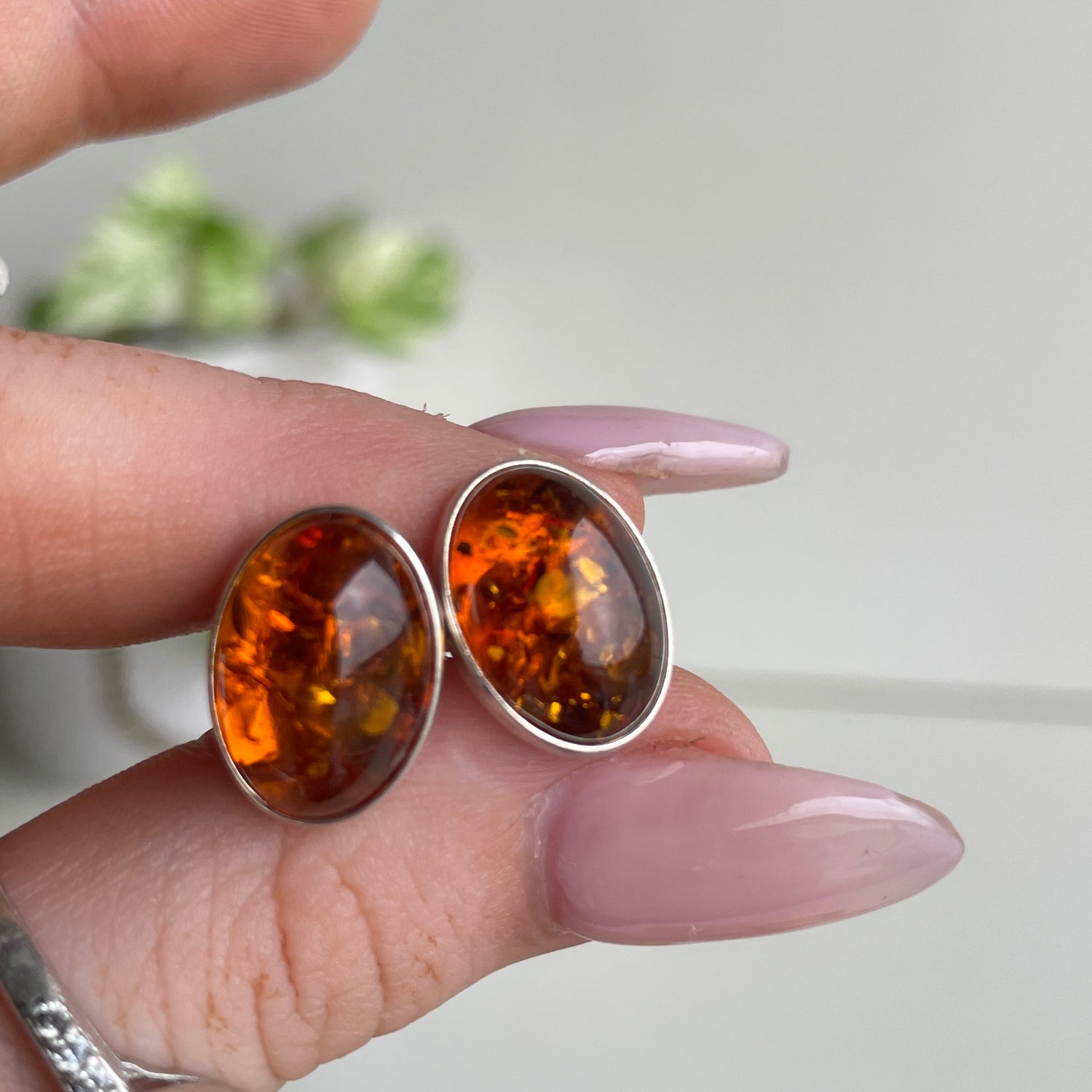 Amber Oval Earrings