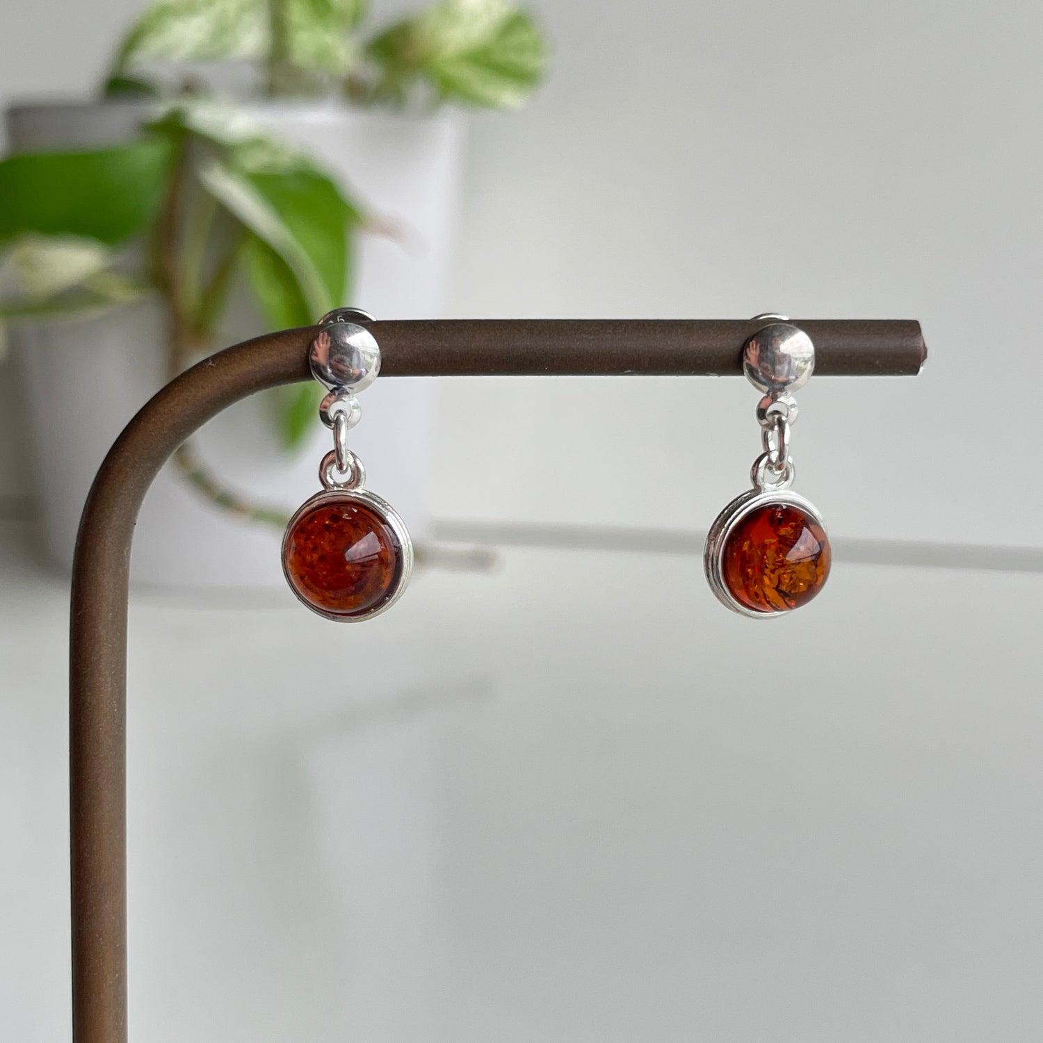 Amber Round Earrings