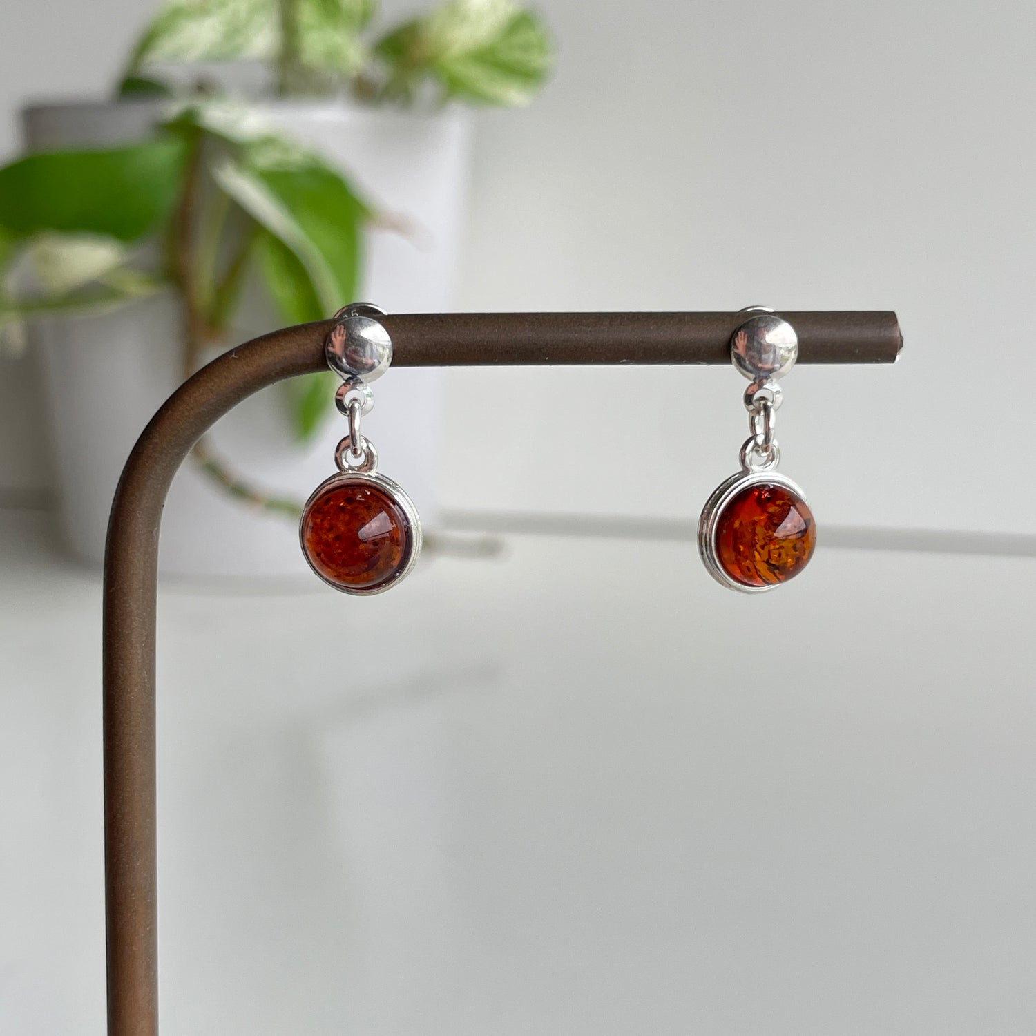 Amber Round Earrings