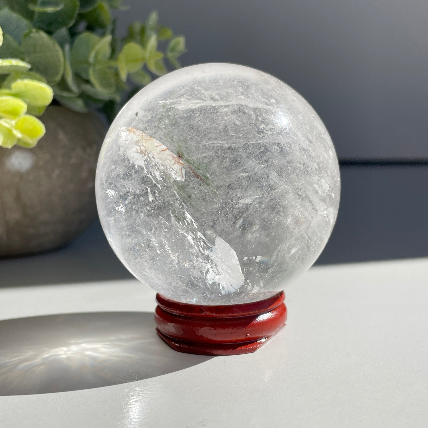 Lemurian Quartz With Chlorite Sphere 6.1cm
