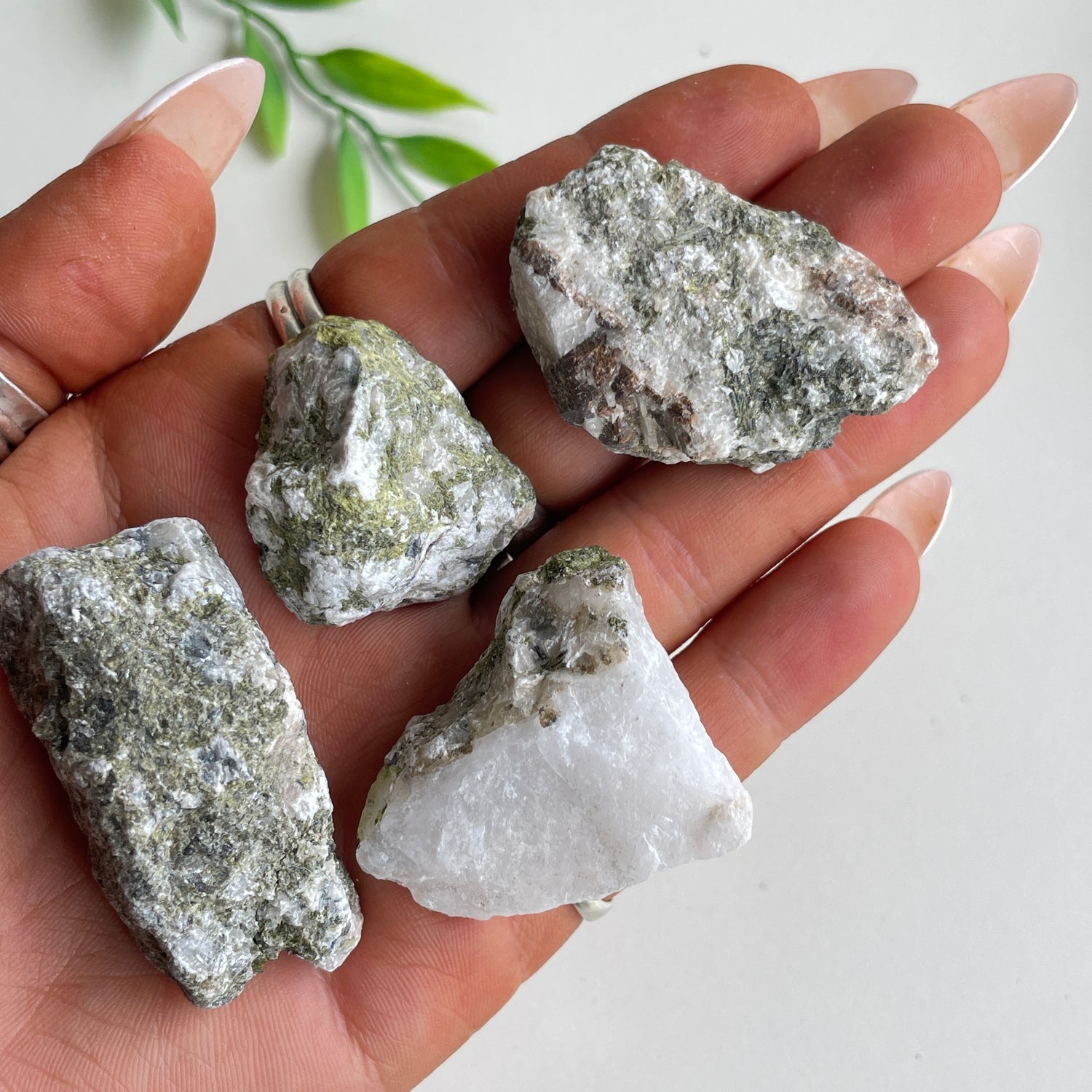 Epidote in Quartz Chunk Small