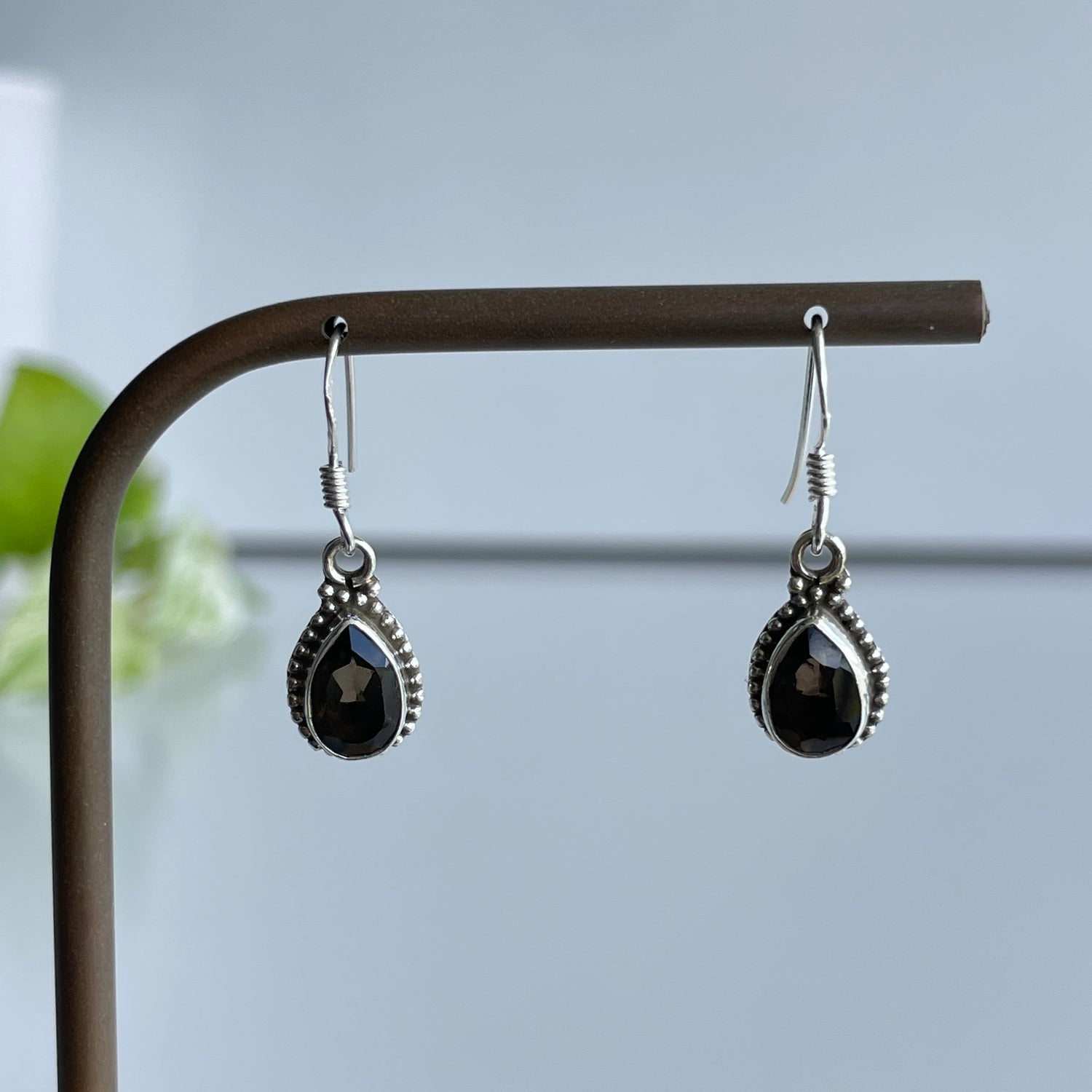 Smoky Quartz Teardrop Earrings