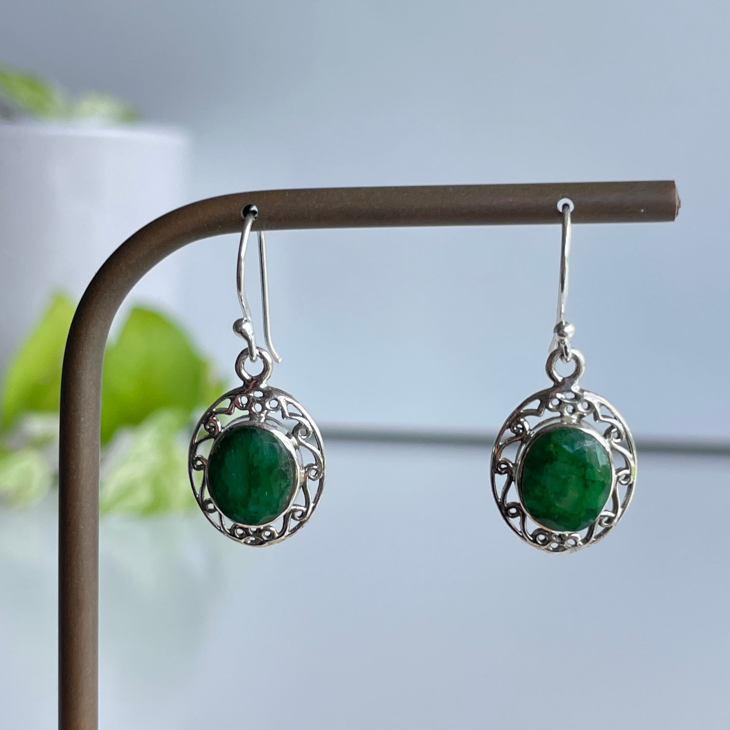 Emerald Oval Earrings