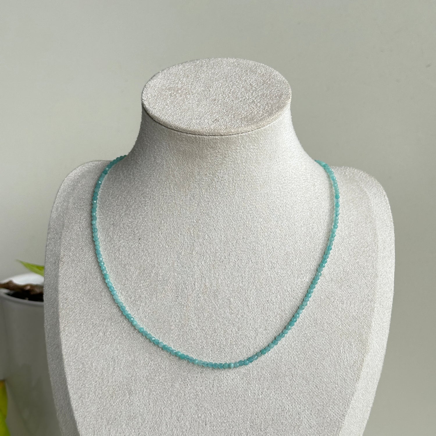Amazonite Faceted Necklace 3mm