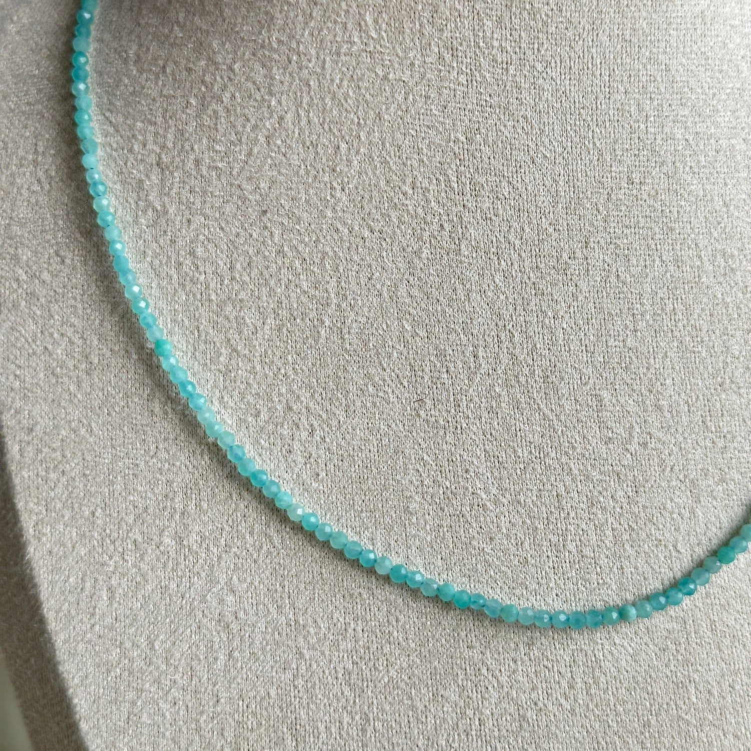 Amazonite Faceted Necklace 3mm