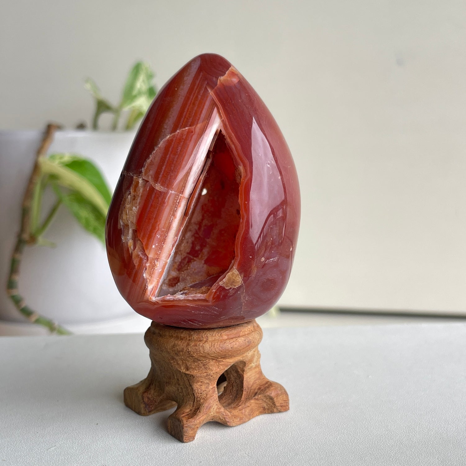 Carnelian Druzy Egg 6.8cm