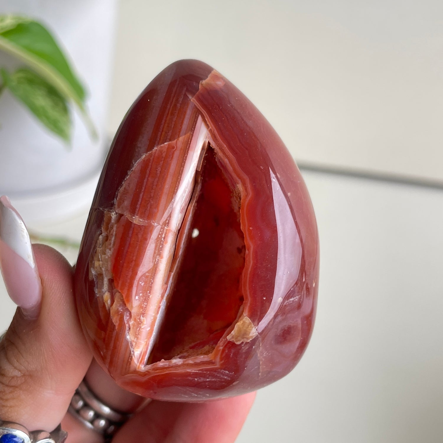 Carnelian Druzy Egg 6.8cm