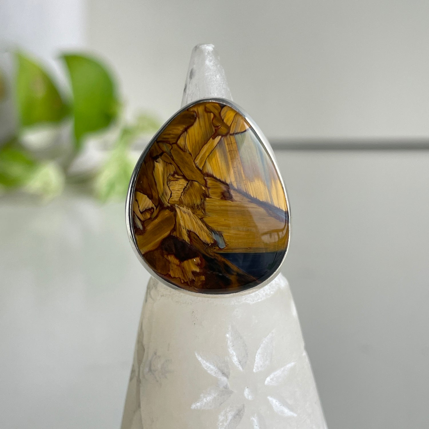Pietersite Freeform Ring Sz7