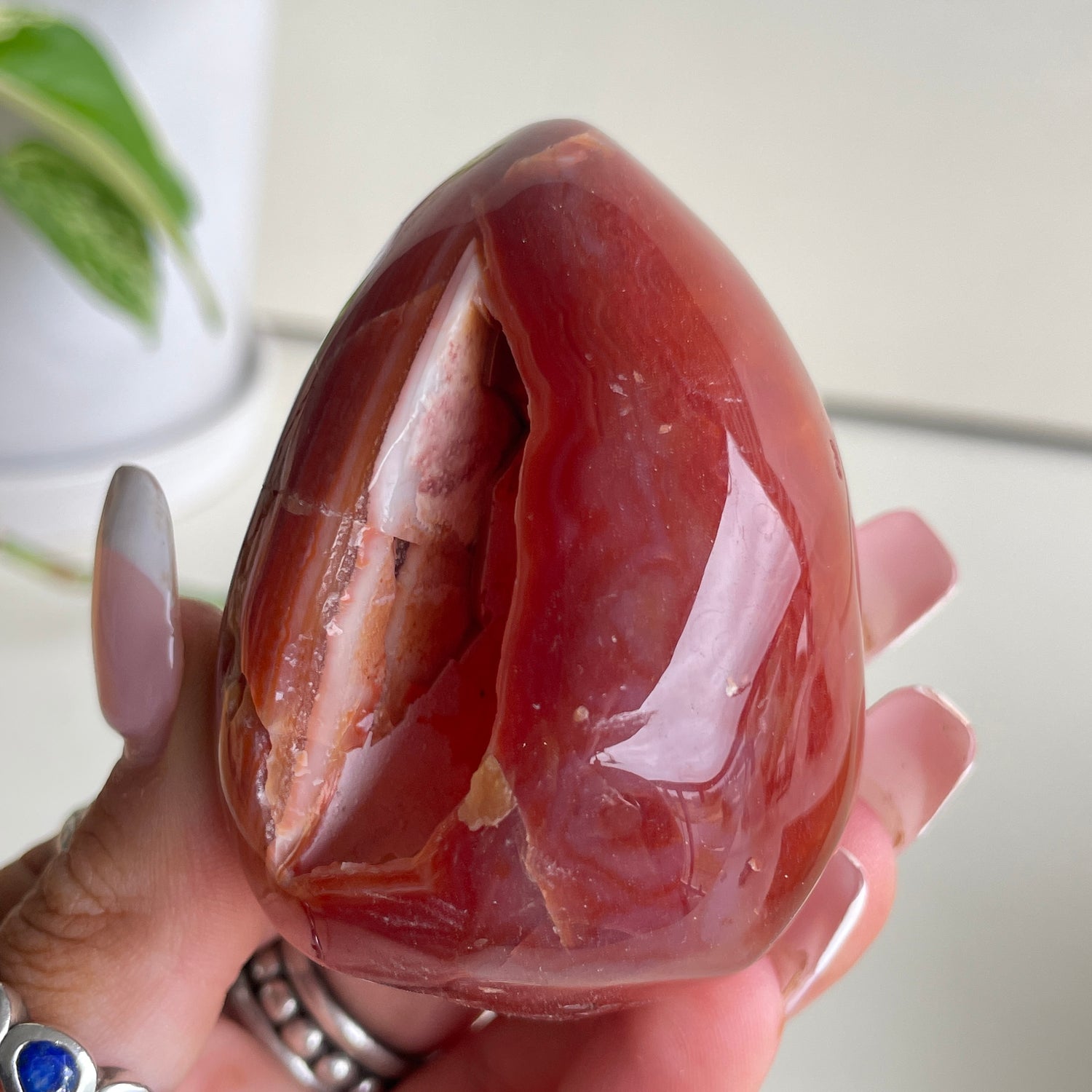 Carnelian Druzy Egg 6.8cm