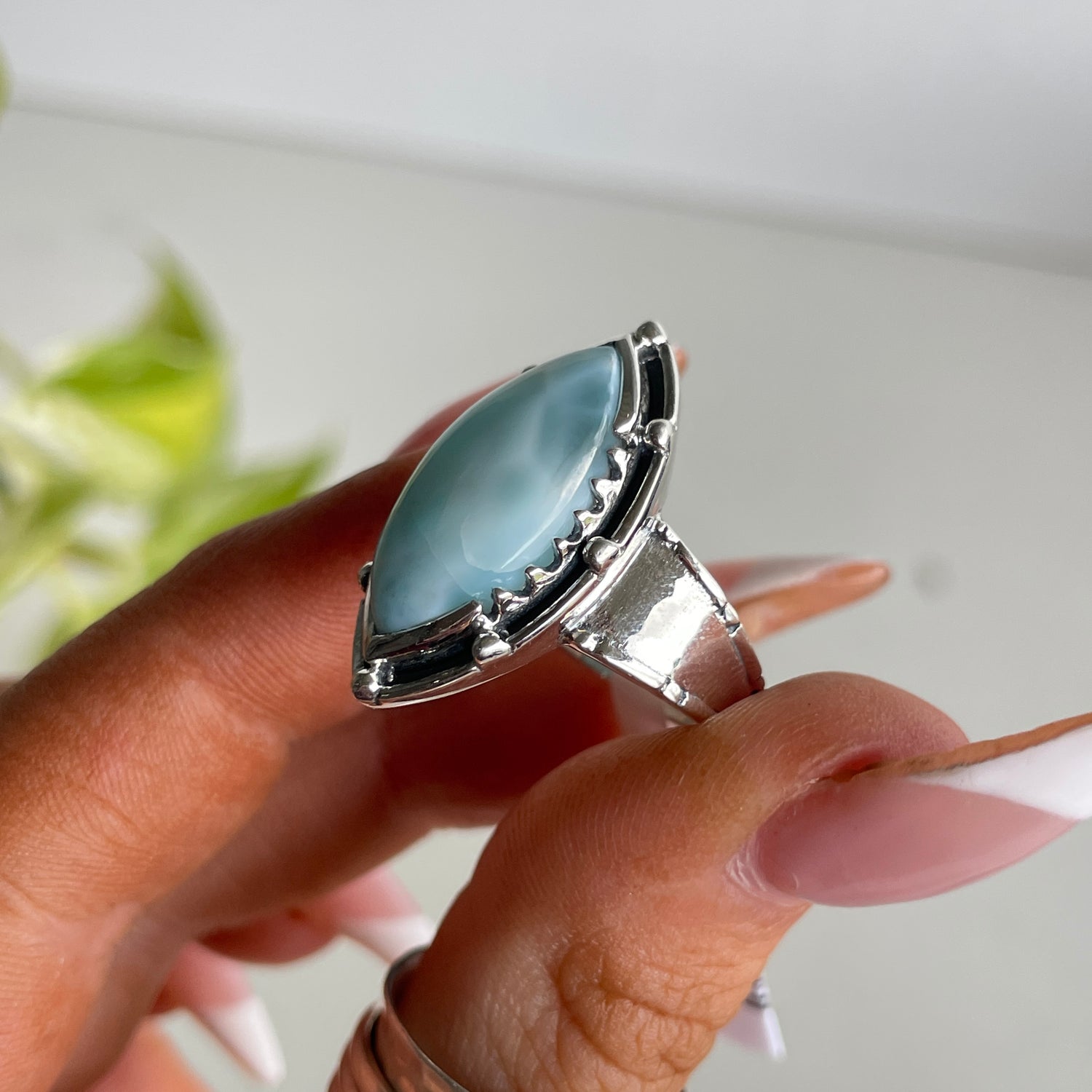 Sz7 Larimar Marquise Ring