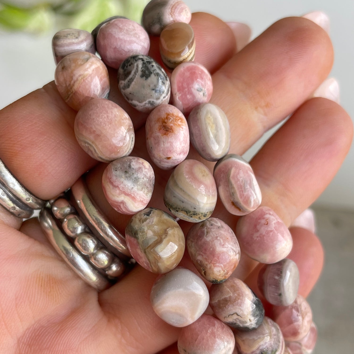 Rhodochrosite Beaded Bracelet