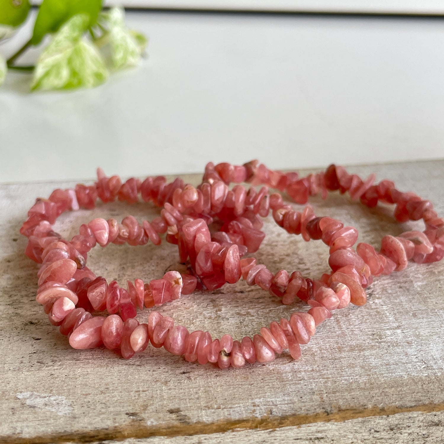 Rhodochrosite Chip Bracelet AA Grade