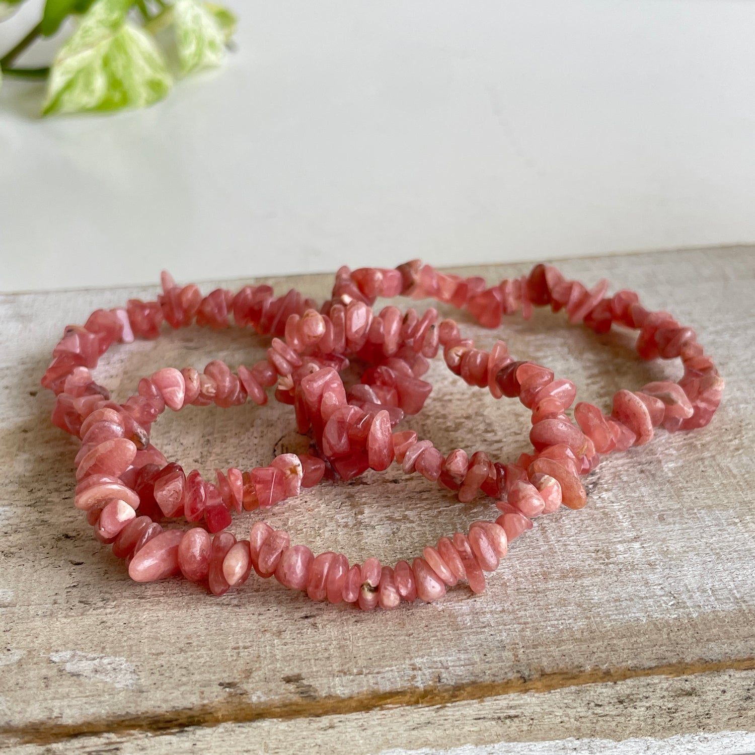 Rhodochrosite Chip Bracelet AA Grade