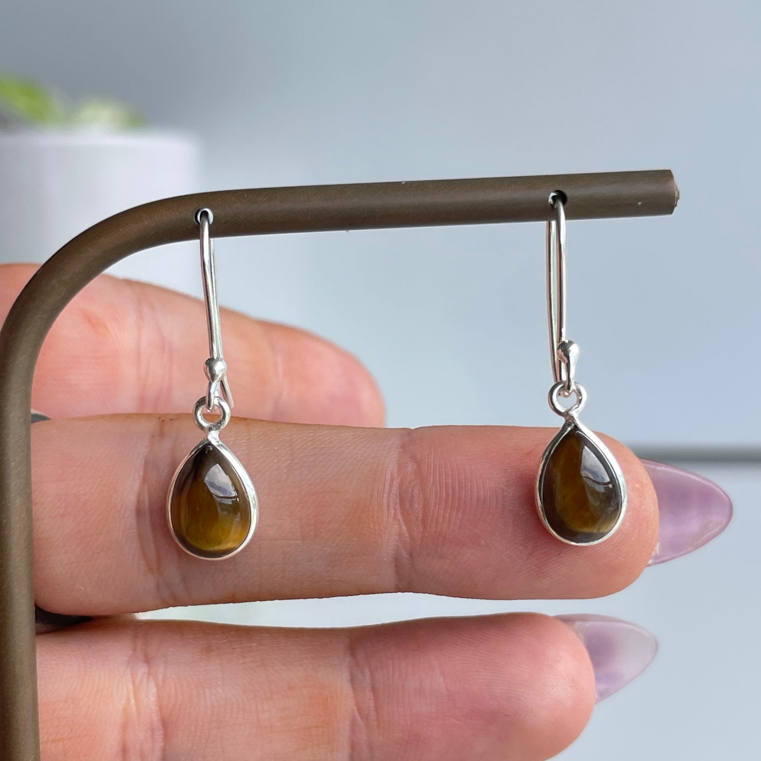 Tigers Eye Teardrop Earrings