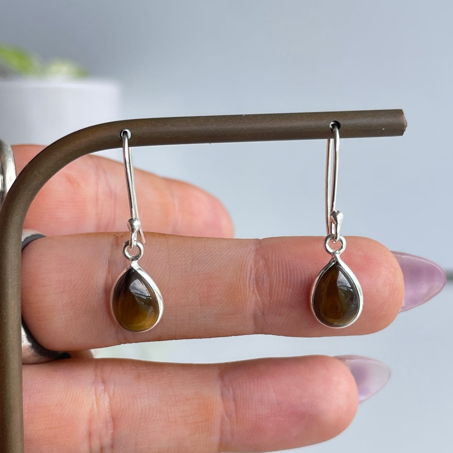 Tigers Eye Teardrop Earrings