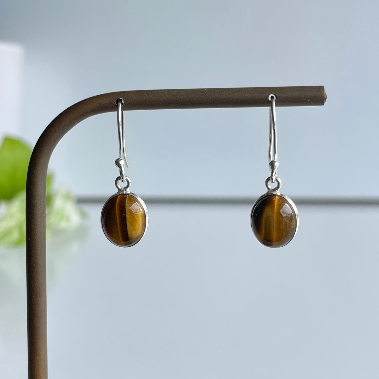 Tigers Eye Oval Earrings