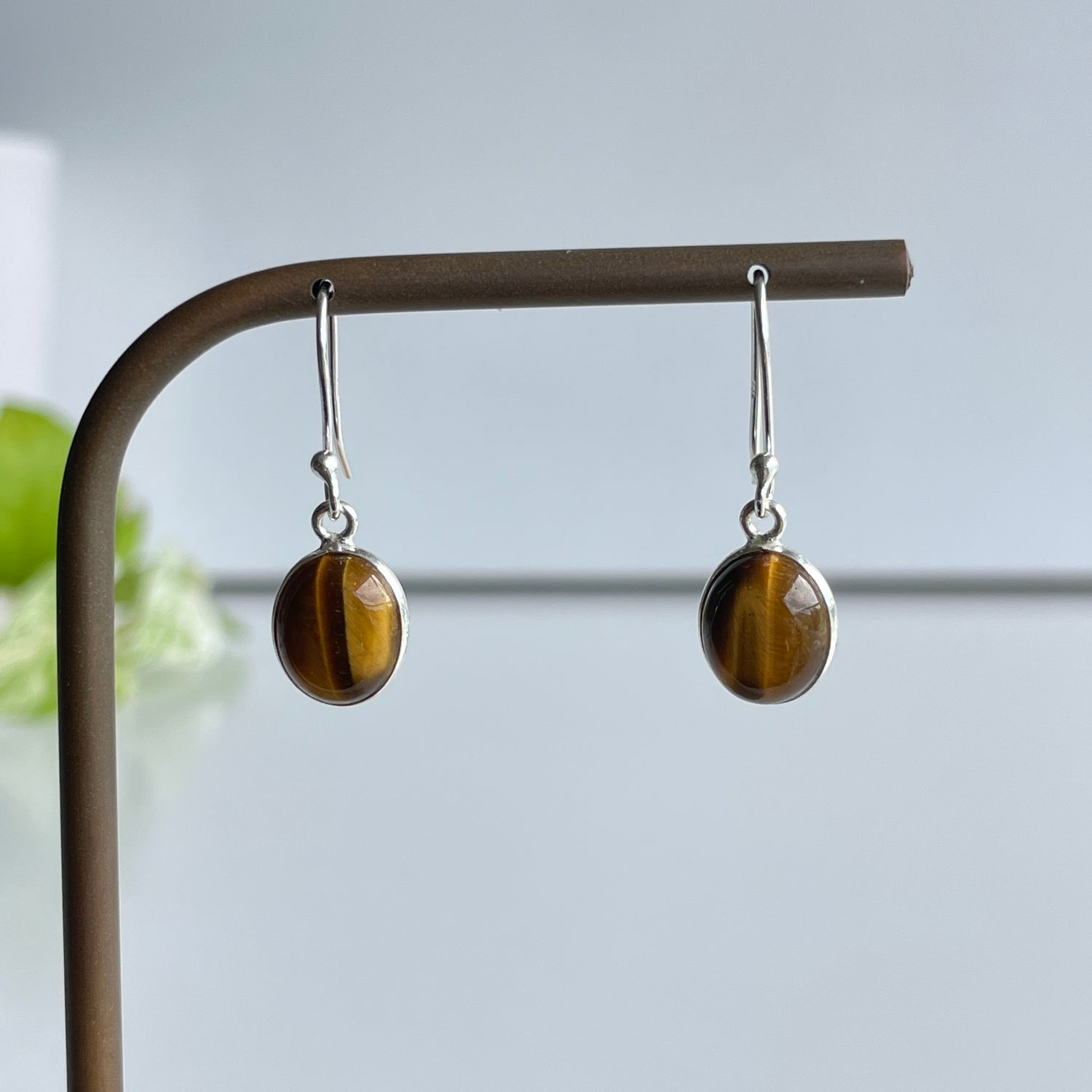 Tigers Eye Oval Earrings
