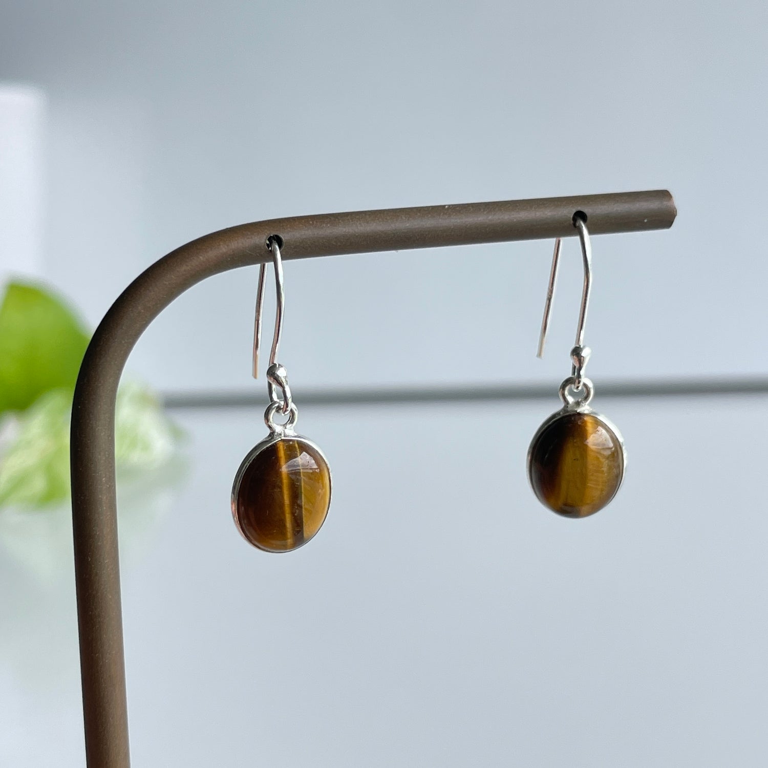 Tigers Eye Oval Earrings