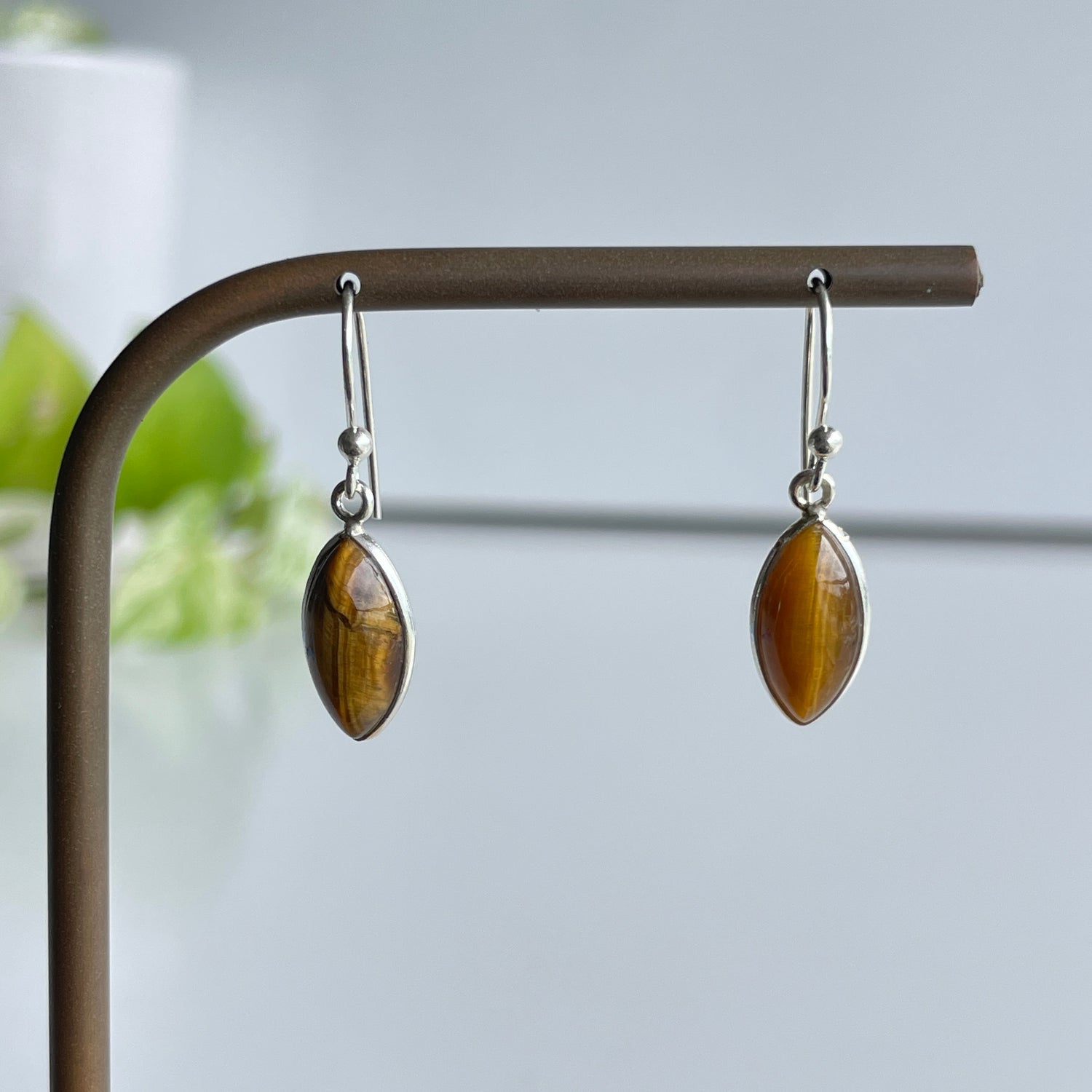 Tigers Eye Marquise Earrings