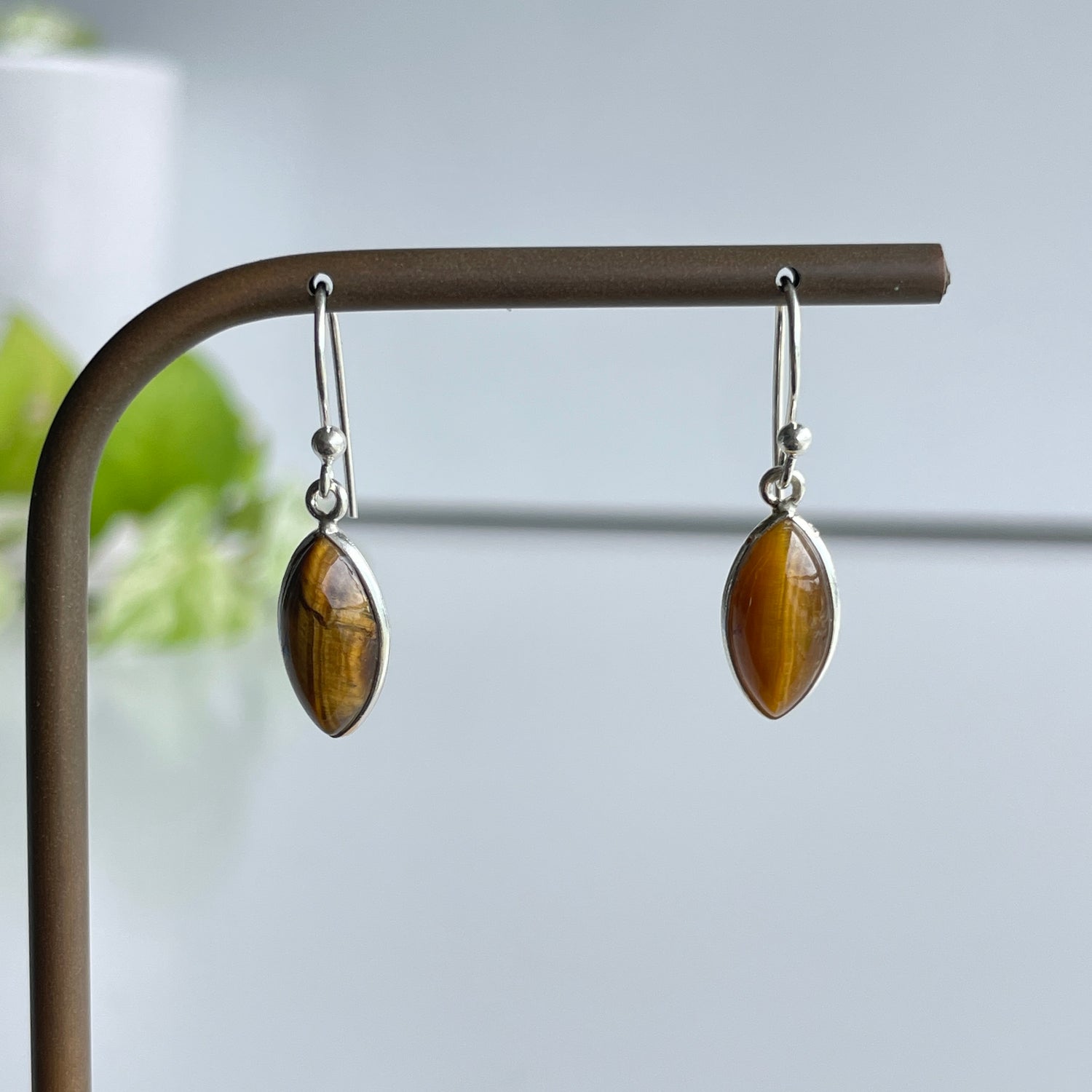 Tigers Eye Marquise Earrings