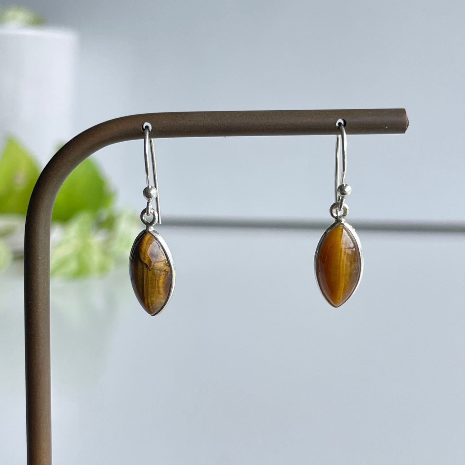 Tigers Eye Marquise Earrings
