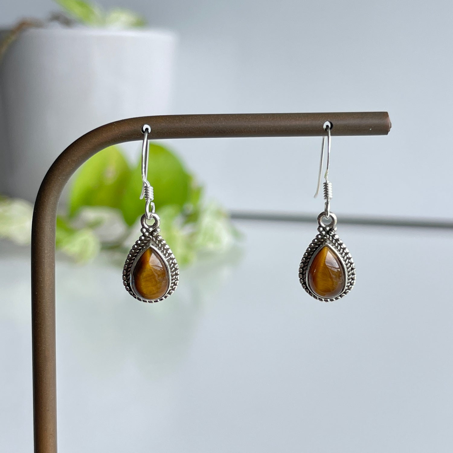 Tigers Eye Teardrop Earrings