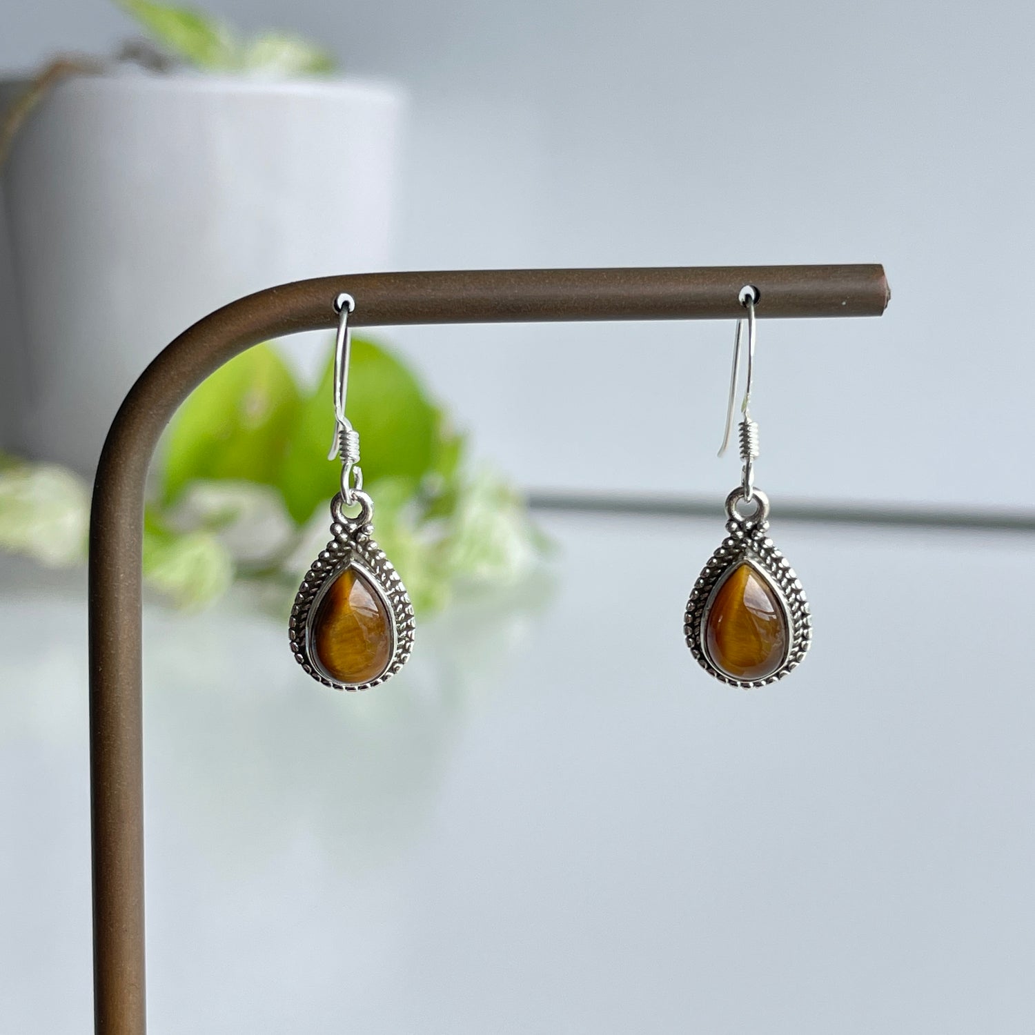 Tigers Eye Teardrop Earrings
