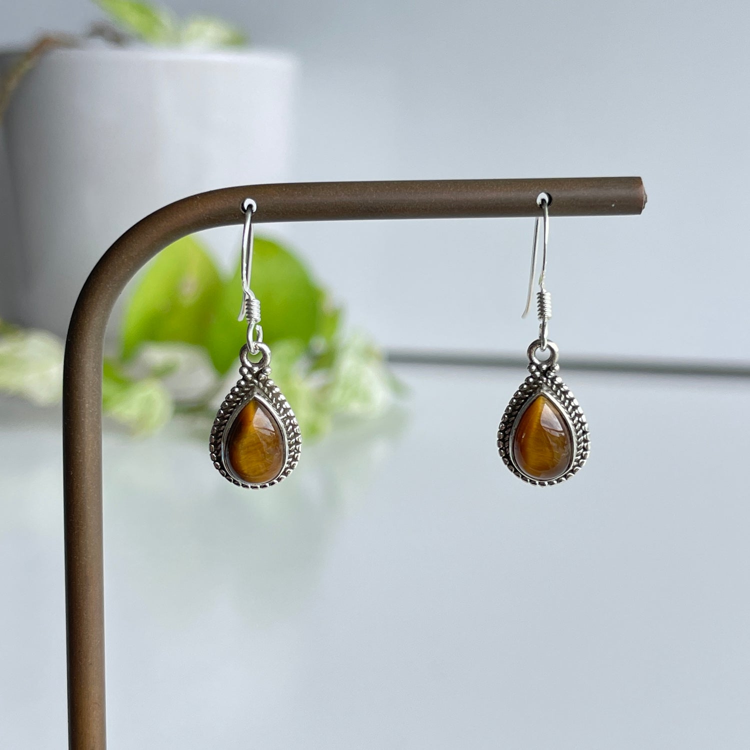 Tigers Eye Teardrop Earrings