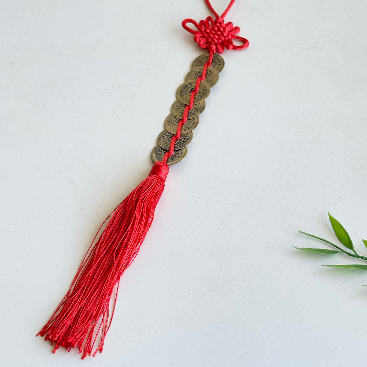 Feng Shui 7 Coin Hanging Red