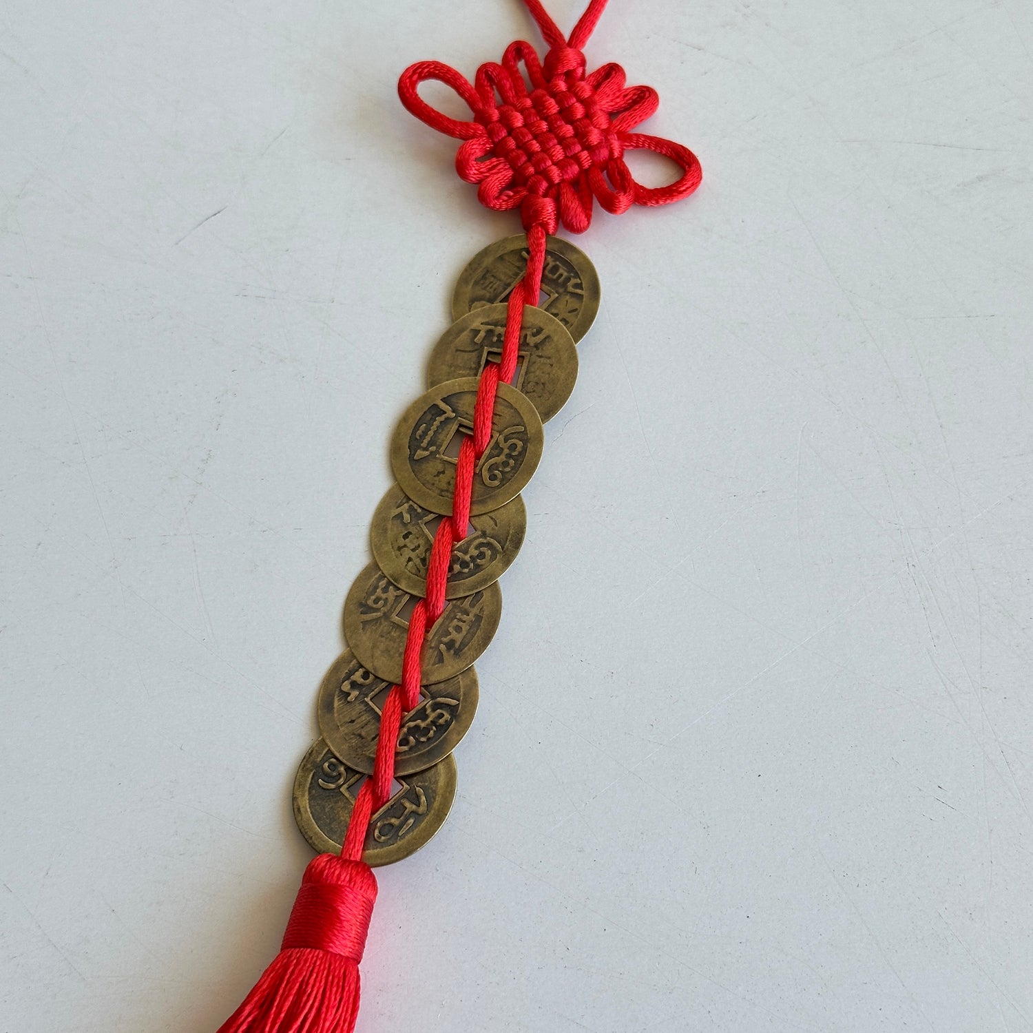 Feng Shui 7 Coin Hanging Red