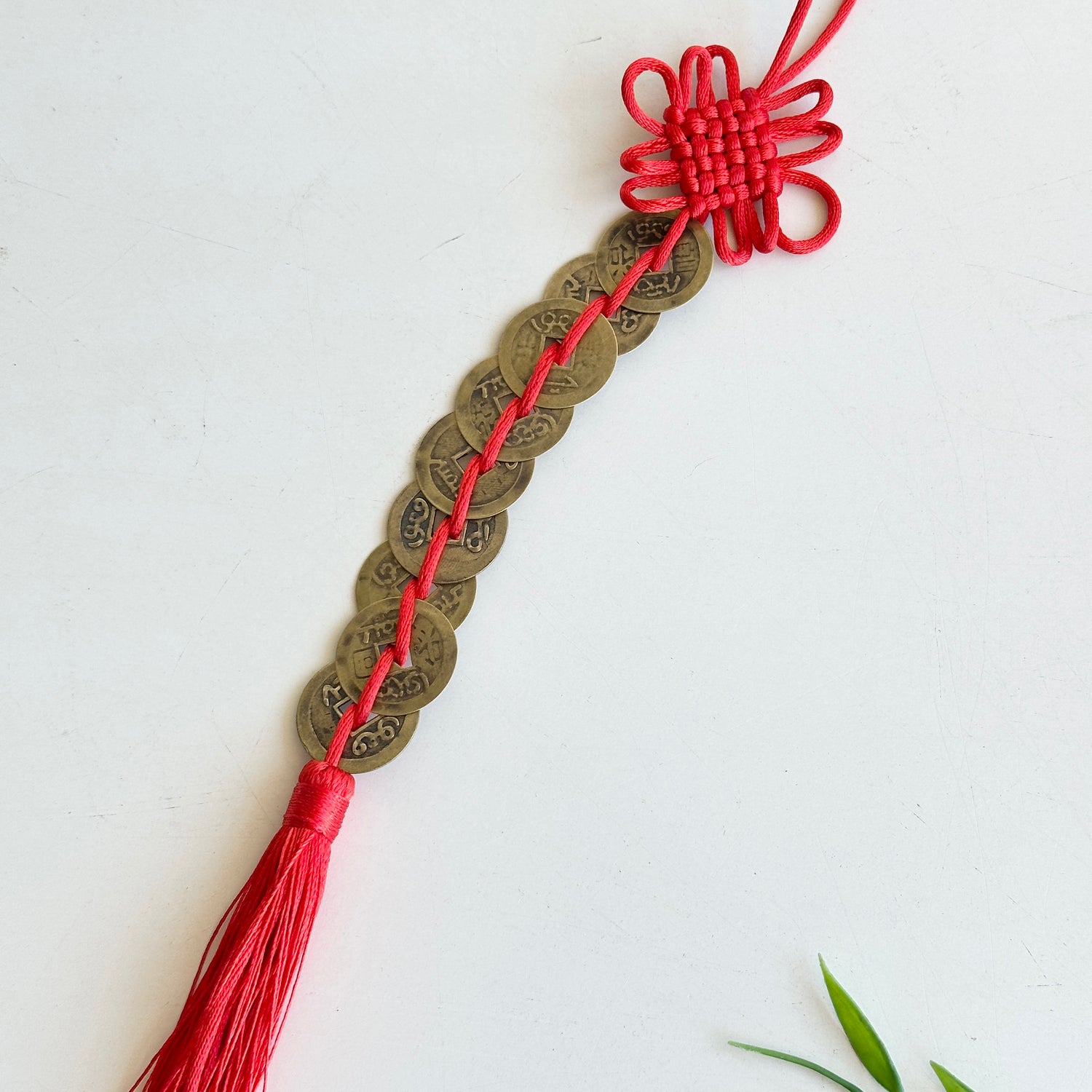 Feng Shui 9 Coin Hanging Red