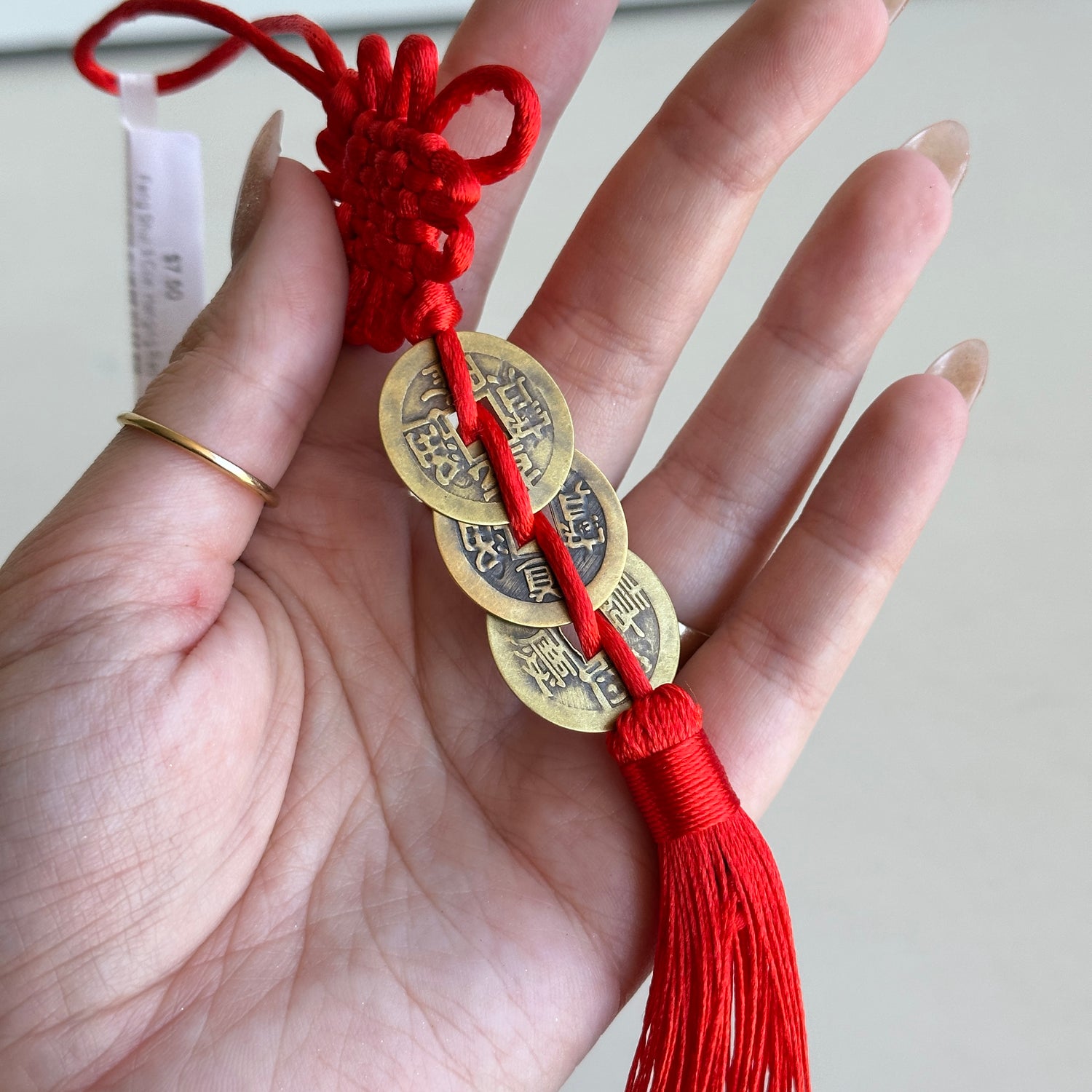 Feng Shui 3 Coin Hanging Red