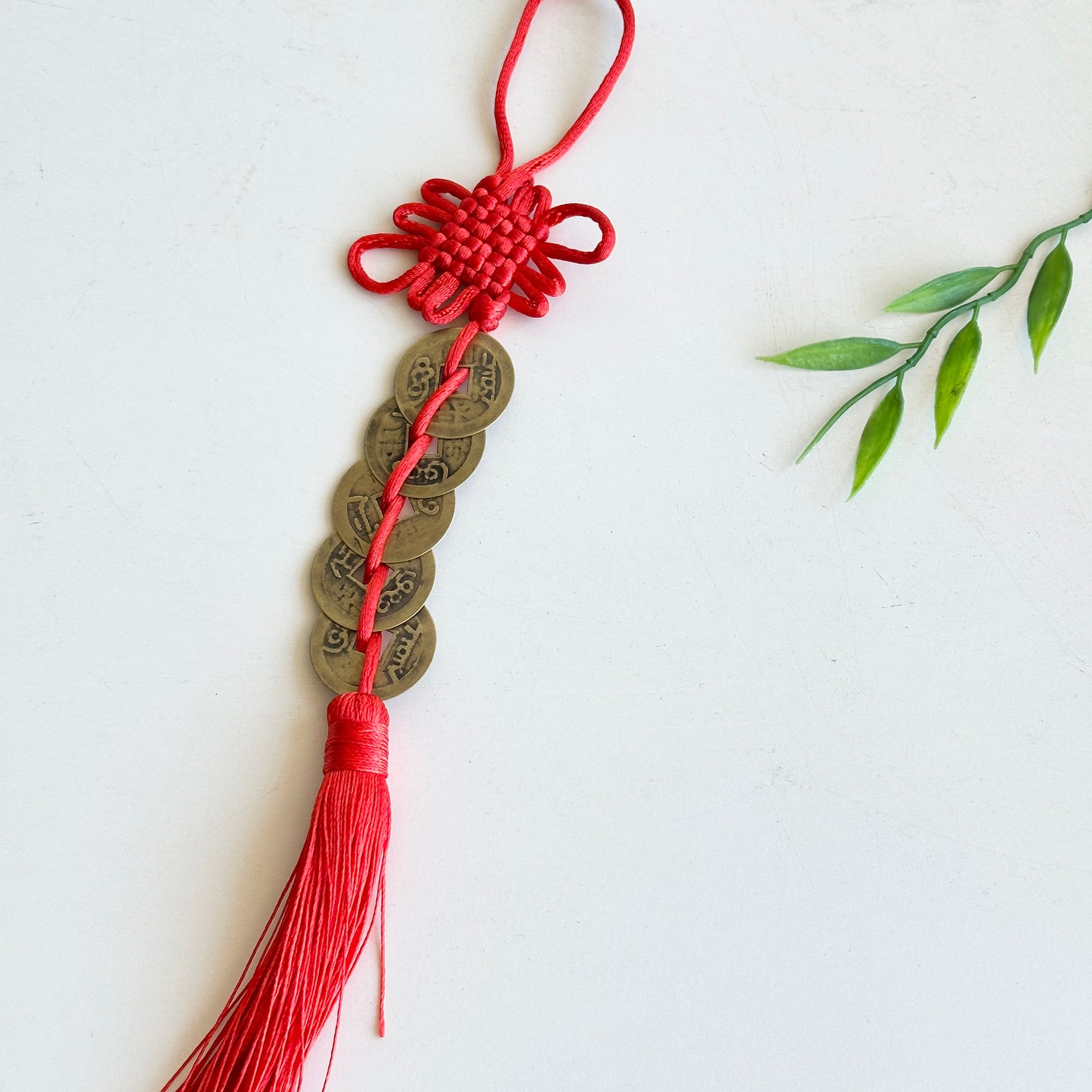 Feng Shui 5 Coin Hanging Red