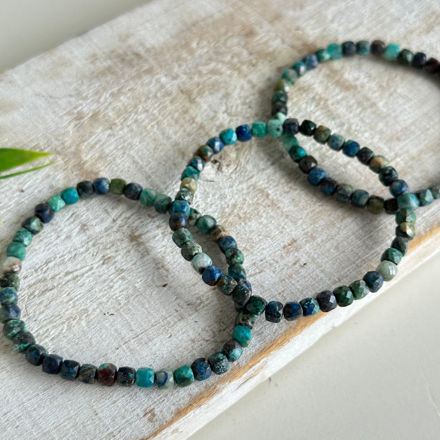 Chrysocolla Faceted Bracelet 4mm
