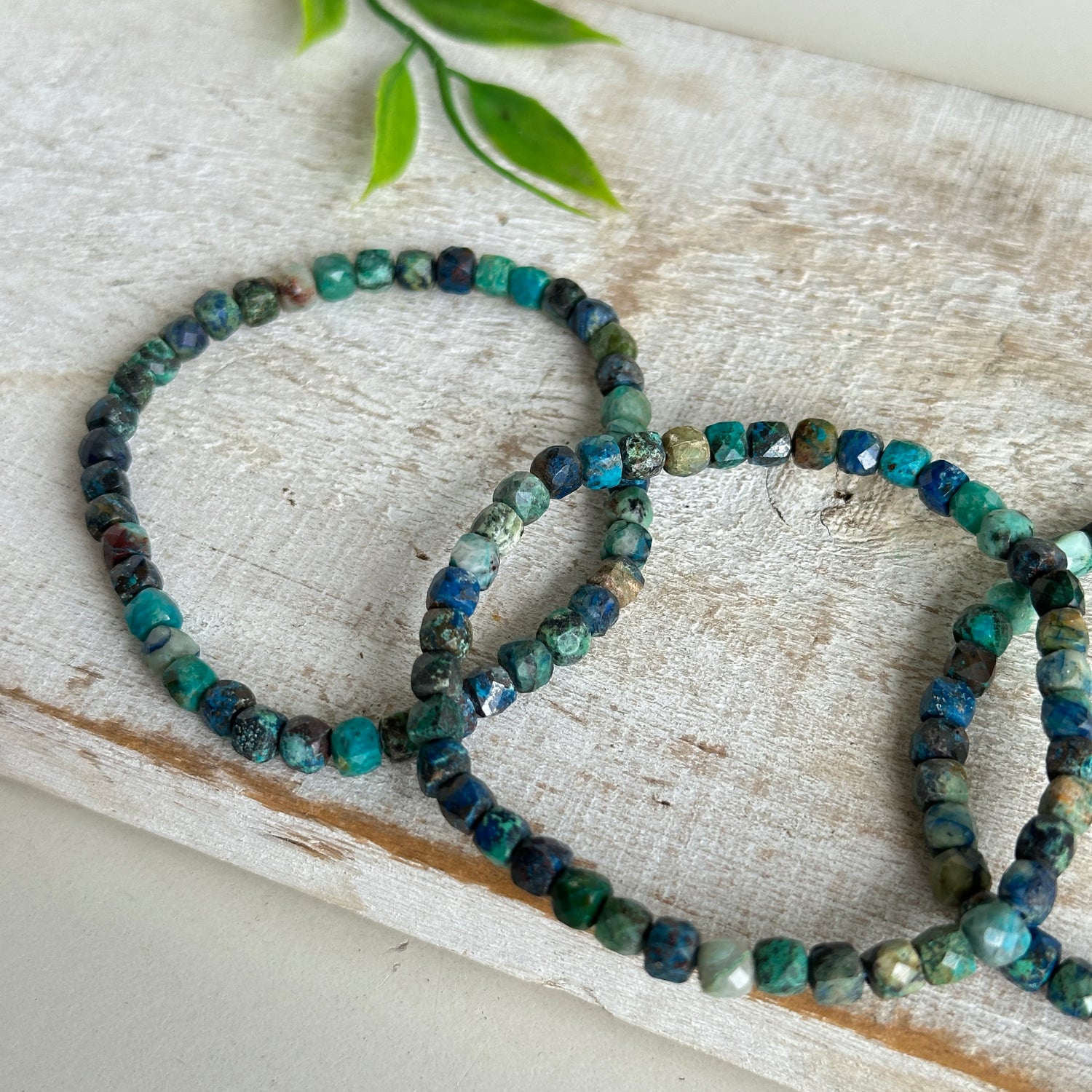 Chrysocolla Faceted Bracelet 4mm