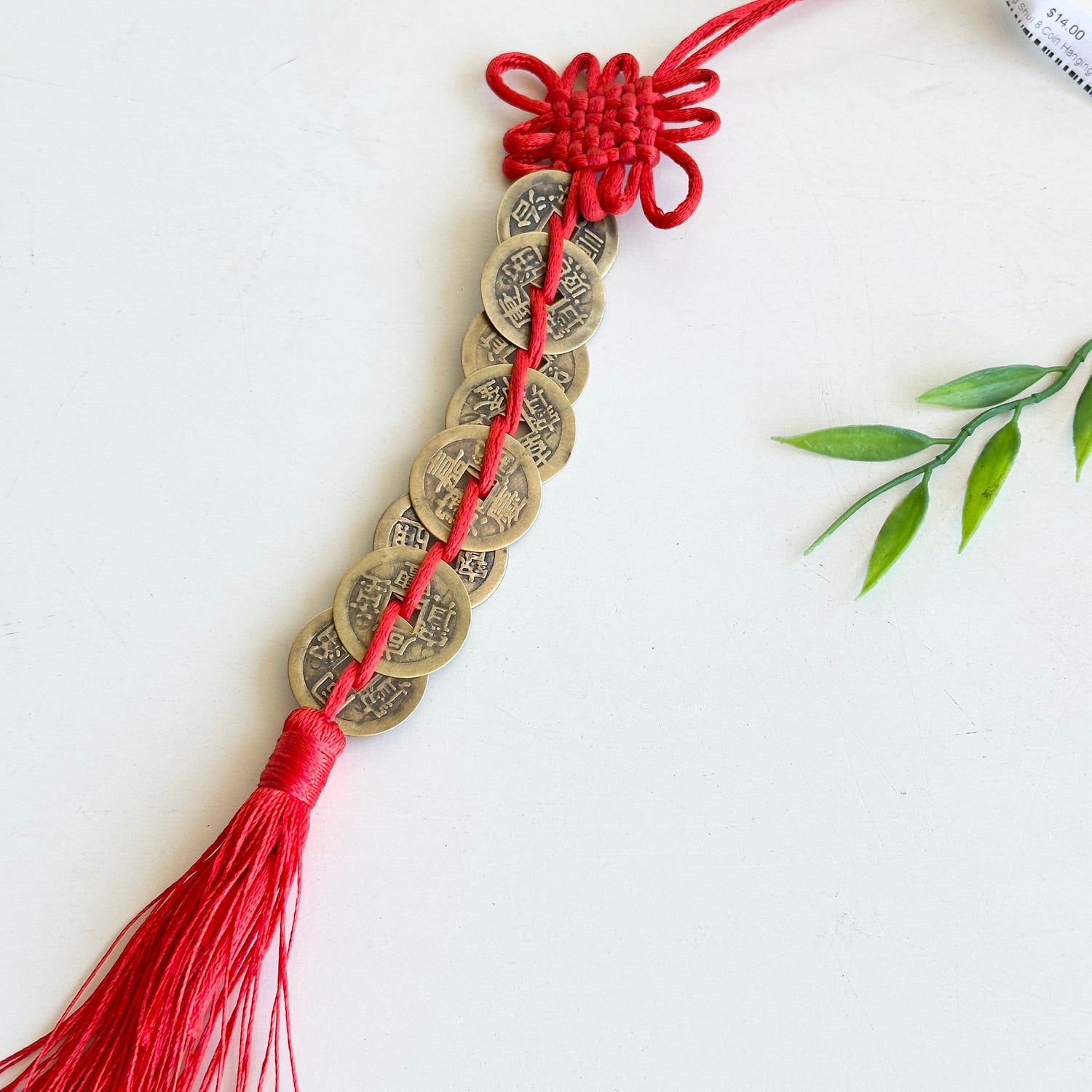 Feng Shui 8 Coin Hanging Red