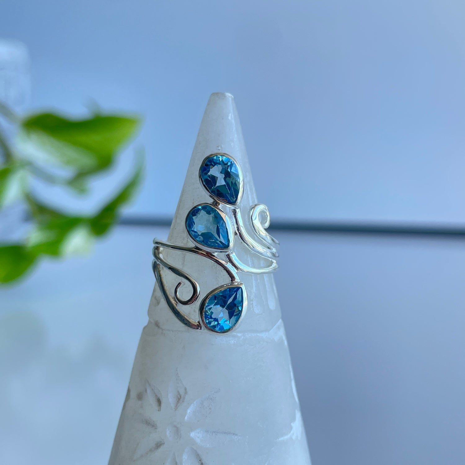 Blue Topaz Multi Stone Ring Sz7