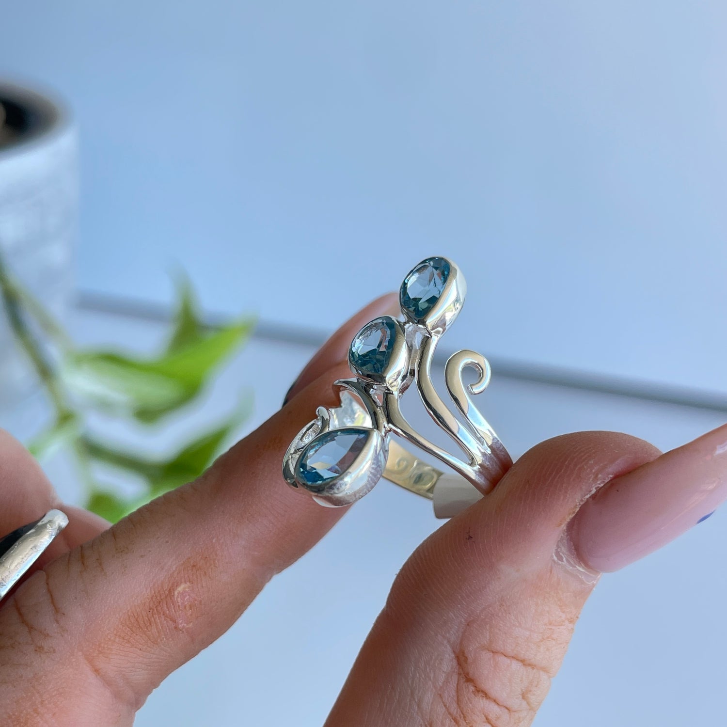 Blue Topaz Multi Stone Ring Sz7