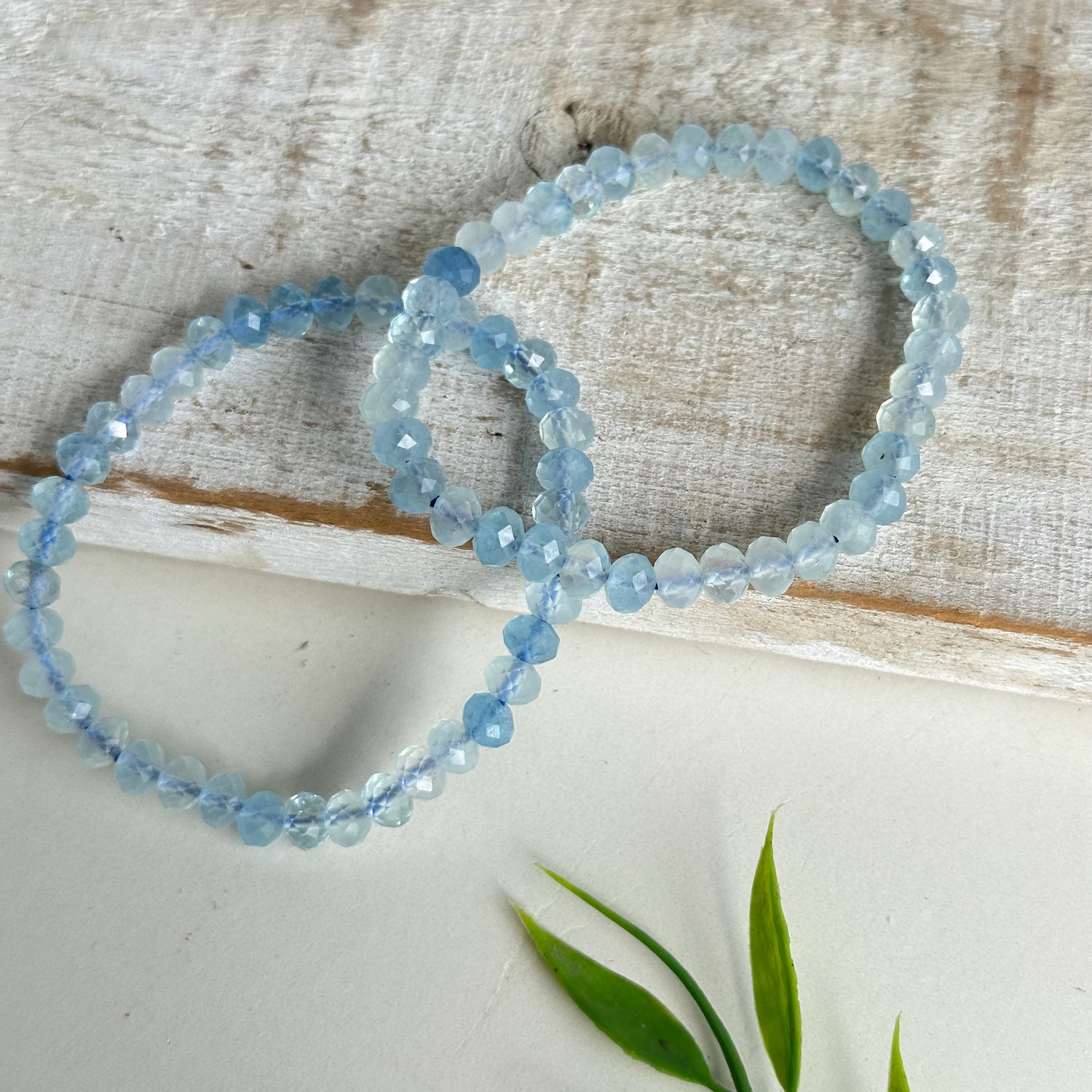 Aquamarine Faceted Bracelet 4mm