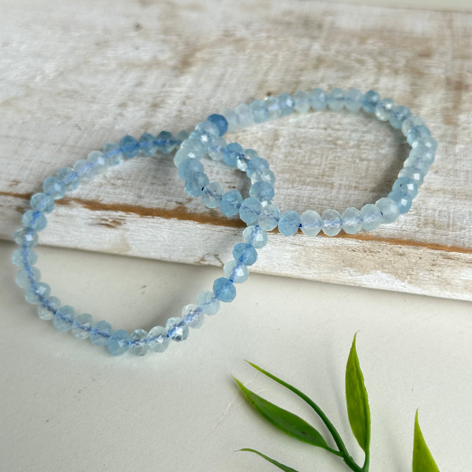 Aquamarine Faceted Bracelet 4mm