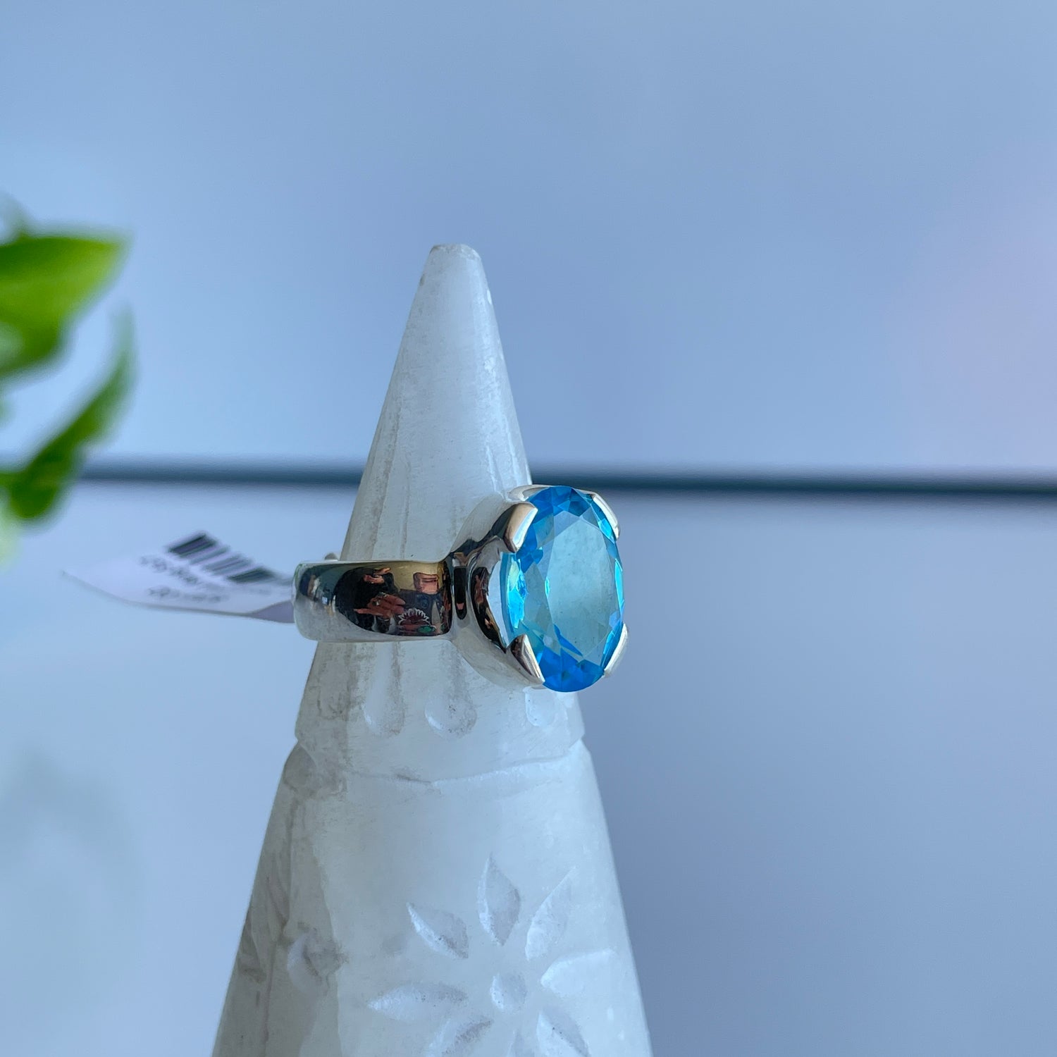 Blue Topaz Oval Ring Sz7