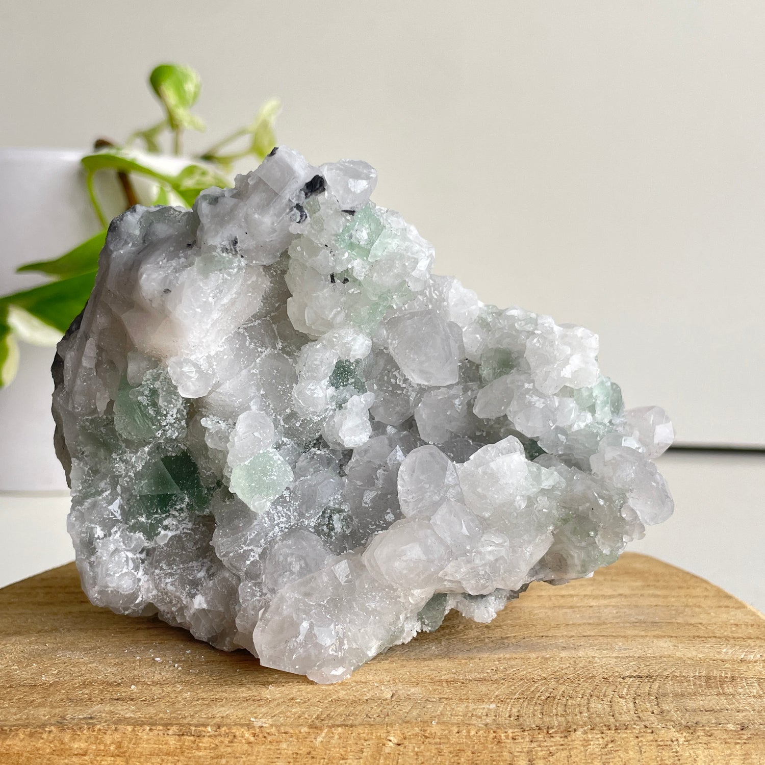 Fluorite With Calcite Cluster 650g