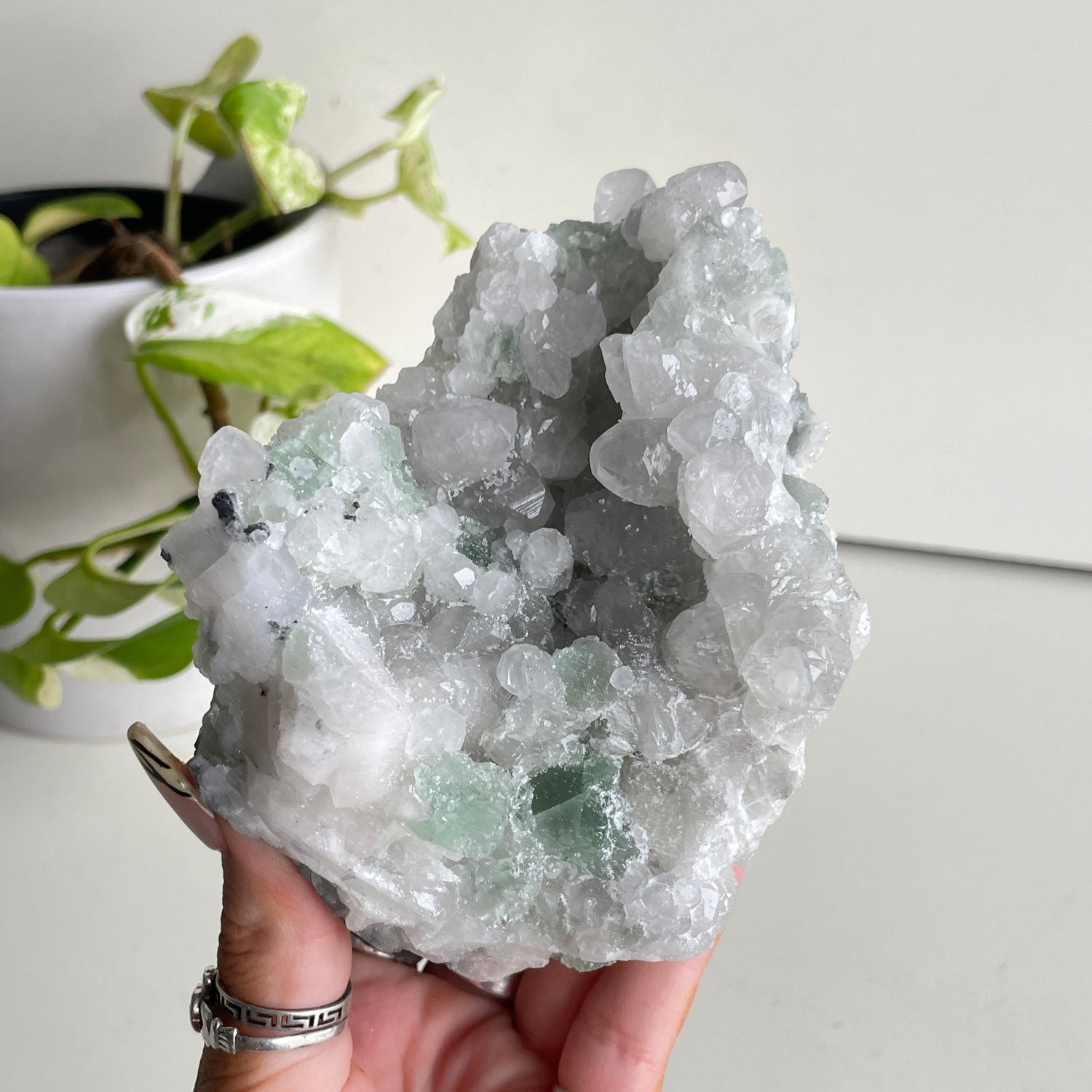 Fluorite With Calcite Cluster 650g