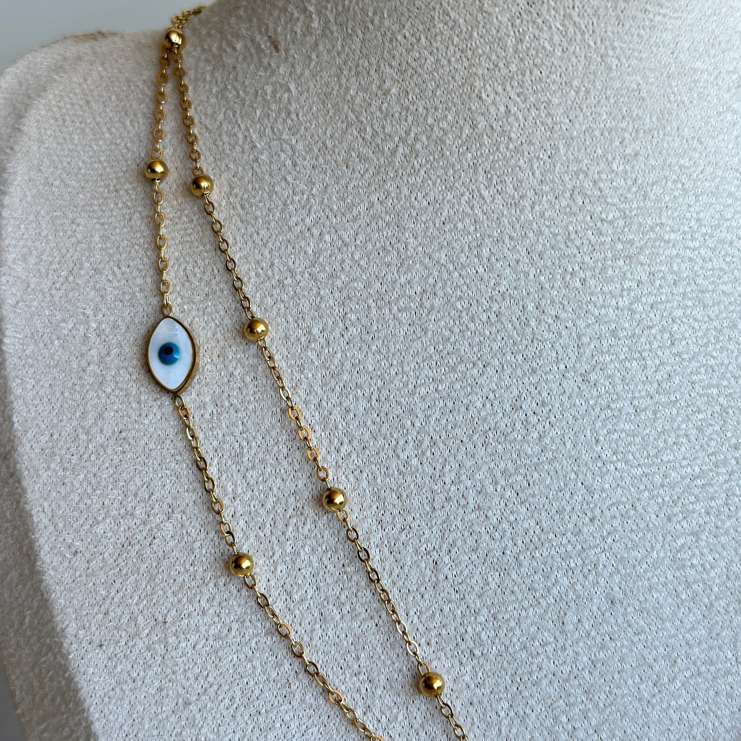 Gold Evil Eye Double Necklace